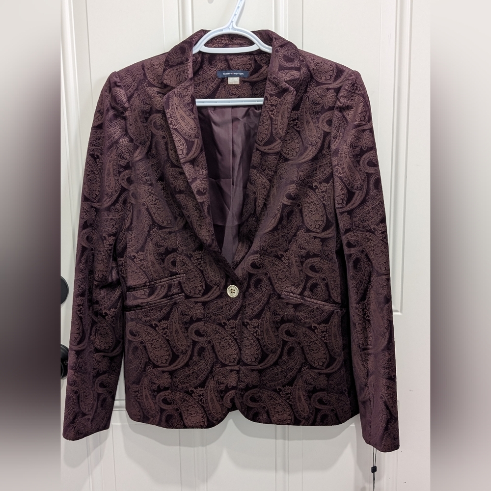 Tommy Hilfiger Women's Paisley Blazer - Burgundy